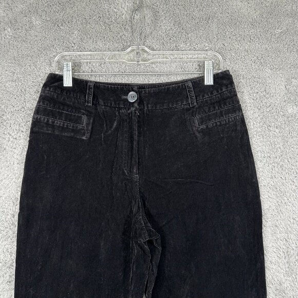J. Jill Womens Corduroy Pants Size 10 Black Stretch Pockets Straight Leg - Picture 3 of 11
